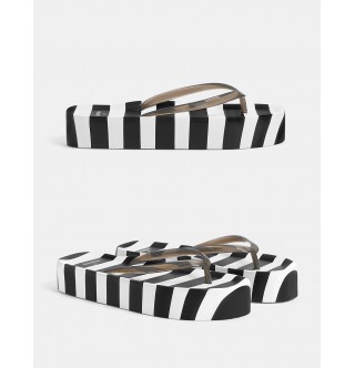 Butik, Japon Style, Çizgili platform sandalet