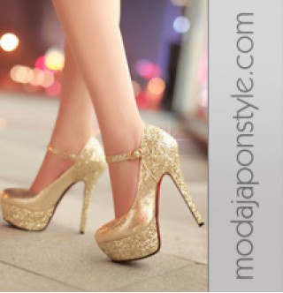 Japon Style Bayan Ayakkabı Yüksek Topuk