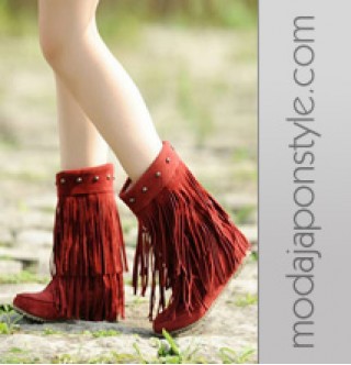 Japon Style Çizme Bot Püsküllü