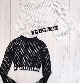 Japon Style Fileli Crop Siyah ve Beyaz