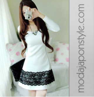 Japon Moda Dantelli Elbise