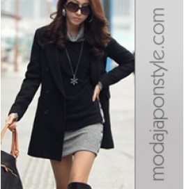 Japon Giyim Style Gri Siyah Zımbalı Elbise Tunik