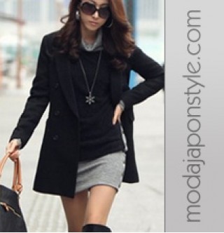 Japon Giyim Style Gri Siyah Zımbalı Elbise Tunik