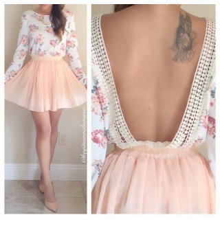 Japon Style Sırt Dekolte Elbise