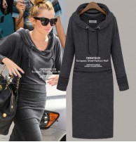 Japon Style Long Winter Elbise