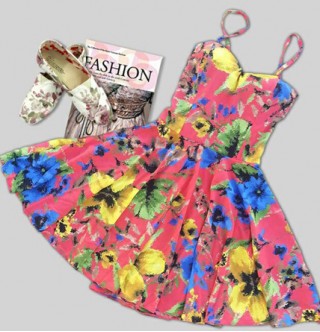 Japon Style Çiçekli Elbise