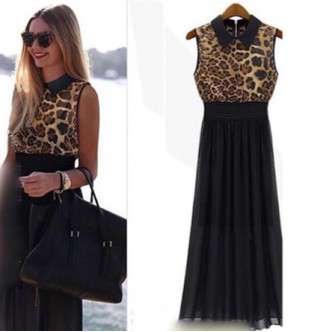 Japon Style Leopar Elbise
