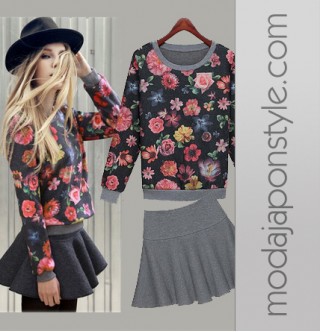 Japon Style Klosh French Mini Etekli Elbise