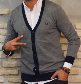 Japon Style Erkek Hırka Gri