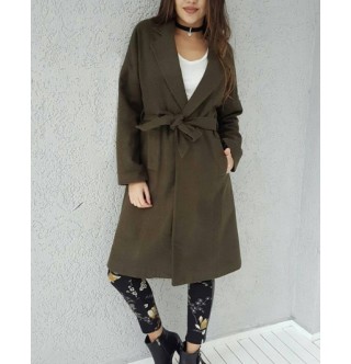 Japon Style Kaşe Kaban Yeşil