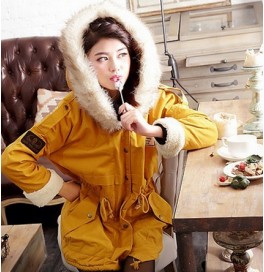 Japon Style Kışlık Kürklü Bayan Kaban