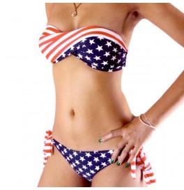Japon Style Amerikan Bayraklı Bikini