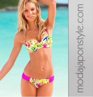 Japon Style Sexy Karışık Renkli Pembe Bikini