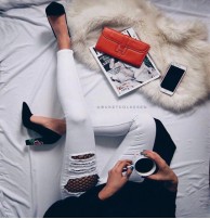 Japon Style Kot Pantolon Beyaz Fileli