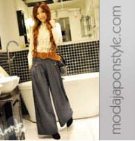 Japon Style Geniş Kot Pantolon Kovboy