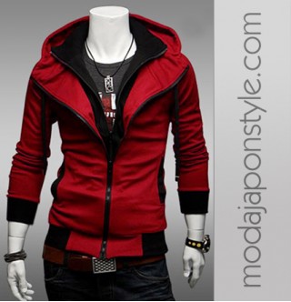 Japon Style Erkek Sweatshirt Çift Fermuar