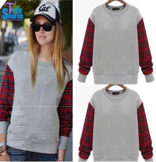 Japon Style, Kolları Ekose Sweatshirt