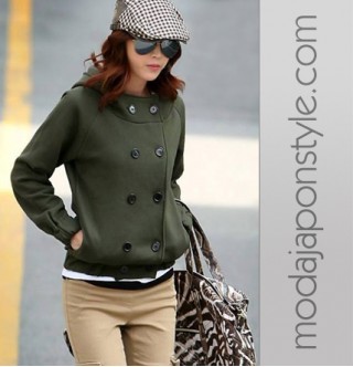 Japon Style Sweatshirt Mont Ceket Kapşonlu