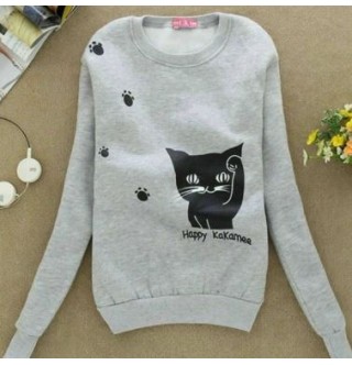Japon Style, Kedili Sweatshirt 3 iplik 