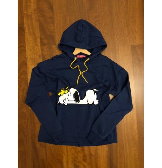Japon Style, Snoopy Kapşonlu Sweatshirt Lacivert (indigo)