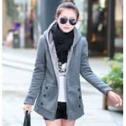 Japon Style, Kapşonlu içi Kürklü Uzun Sweatshirt