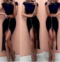 Japon Style 2 Parça Takım Siyah Elbise