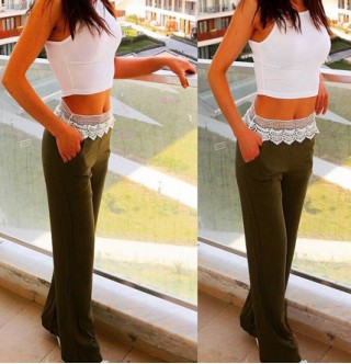 Japon Style Krinkıl Takim Dantel Detaylı