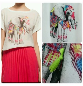 Japon Style Fil Desenli Tshirt