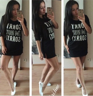 Japon Style Uzun Siyah Tshirt
