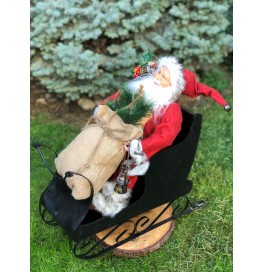 Kızaklı Noel Baba Figürü, 65-70 cm Yılbaşı Hediyesi