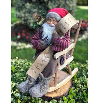 Sandalye isimli Noel Baba Figürü, 65-70 cm Yılbaşı Hediyesi